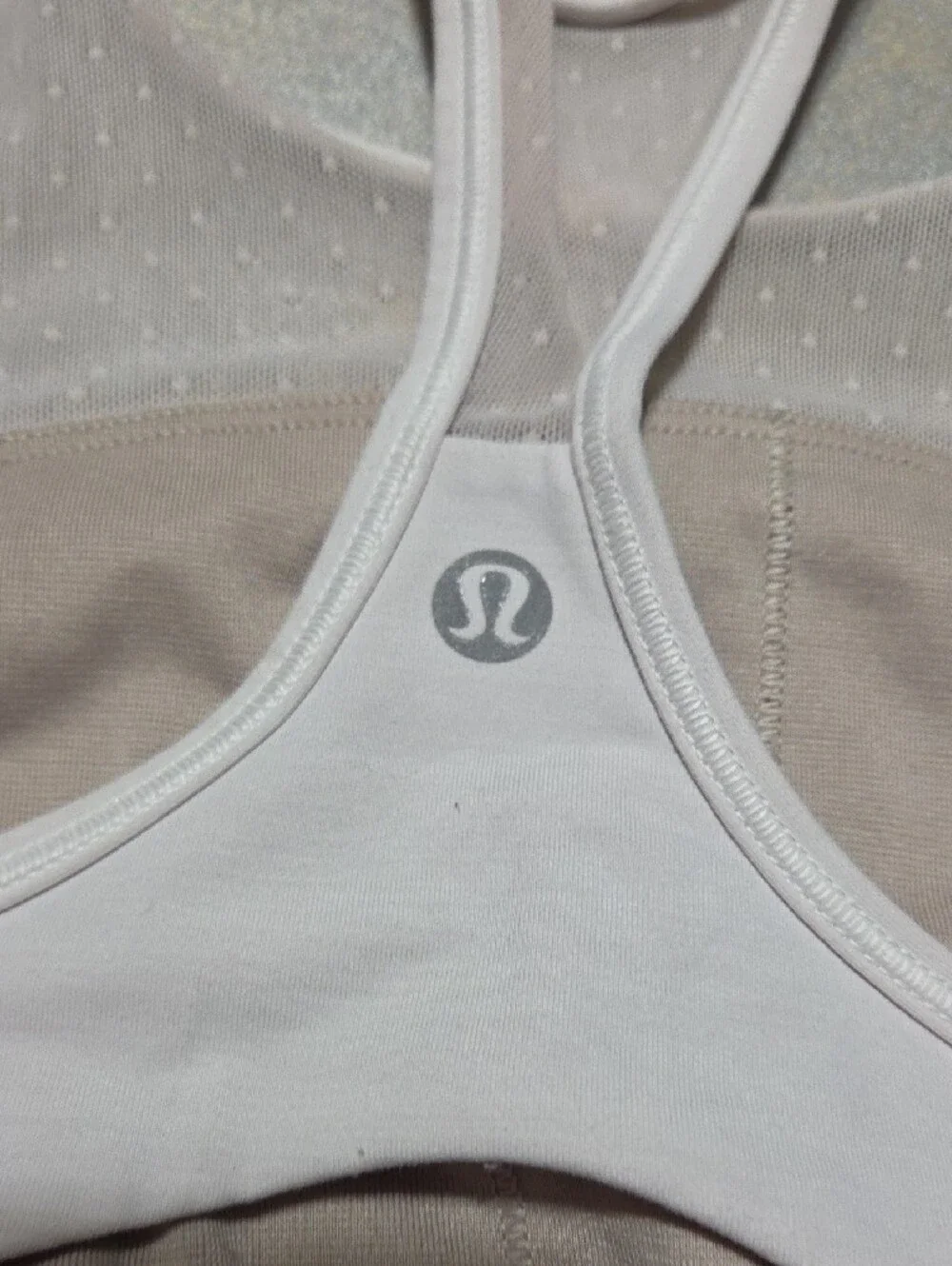 lululemon athletica Light Beige Mesh Racerback Sports Bra size 6